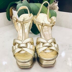 Yves Saint Laurent Gold Heels